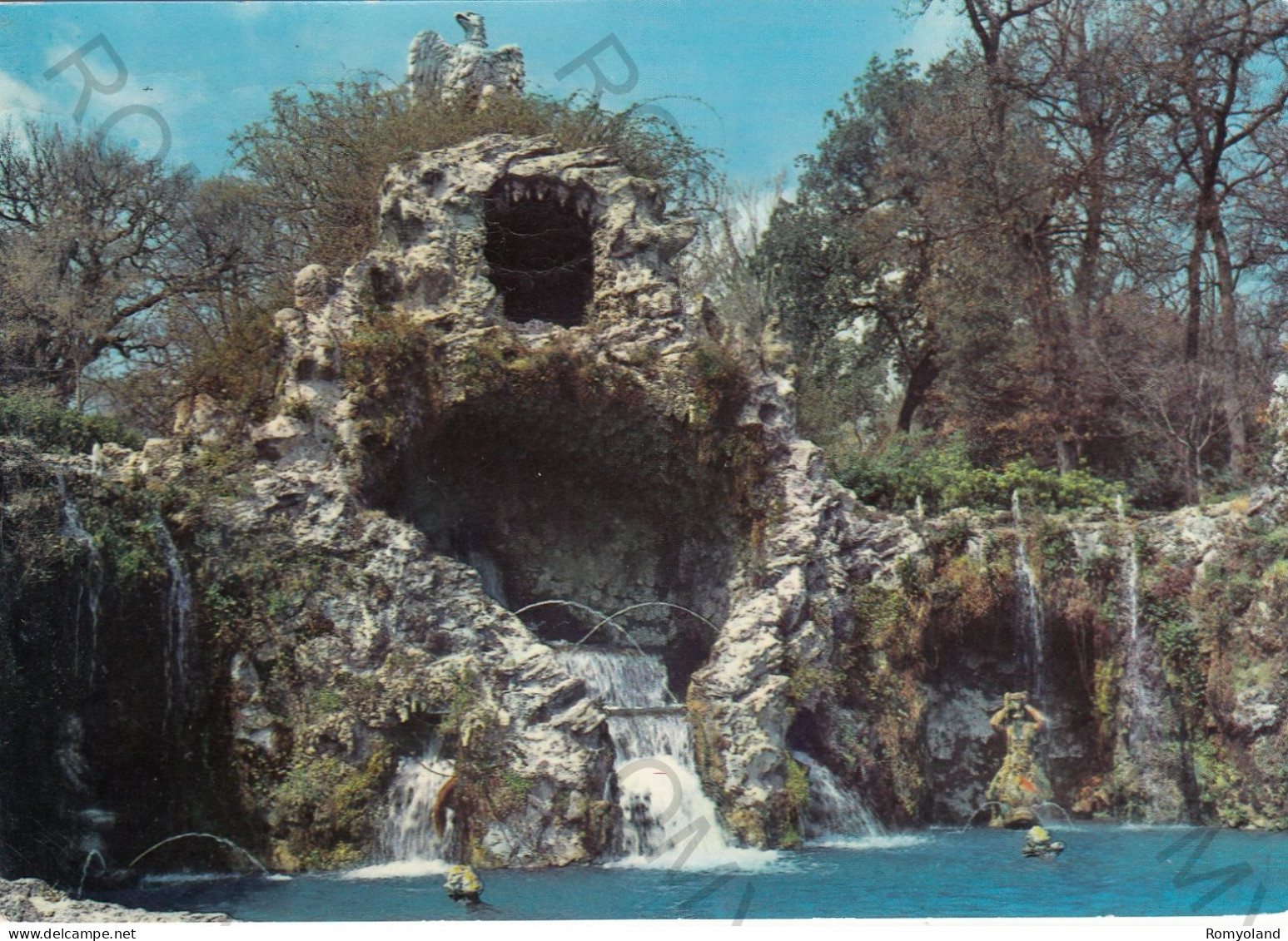 CARTOLINA  C6 ROMA,LAZIO-GIARDINI VATICANI-FONTANA DELL'AQUILONE-MEMORIA,CULTURA,RELIGIONE,BOLLO STACCATO,VIAGGIATA 1963 - Parks & Gärten