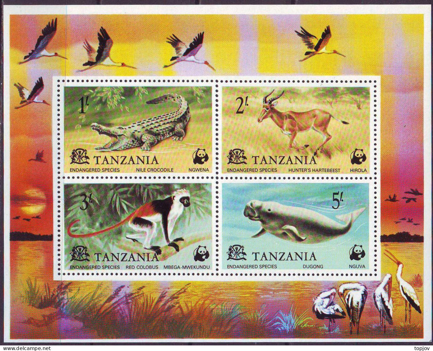 TANZANIA - WWF  CROCODIL  DUGONG  RED COLOBUS - **MNH - 1980 - Neufs