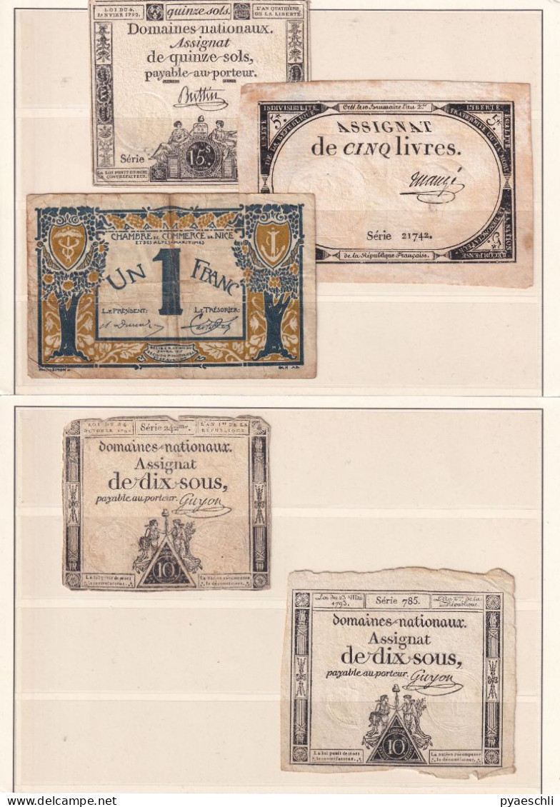 Lot De 5 Assignats Divers - Assignats