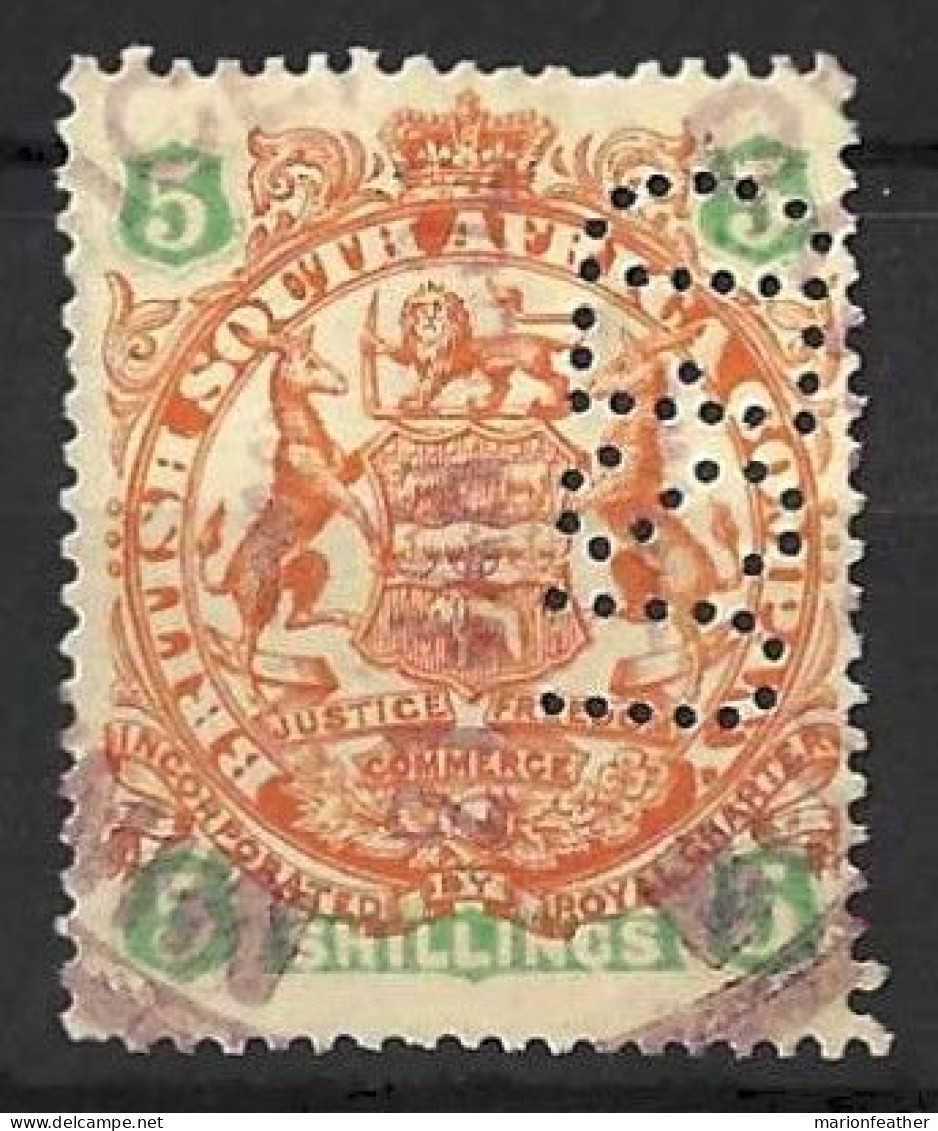 RHODESIA....QUEEN VICTORIA...(1837-01.)......5/-.....DIE II.........SG49.........FISCAL USED..... - Rodesia Del Sur (...-1964)