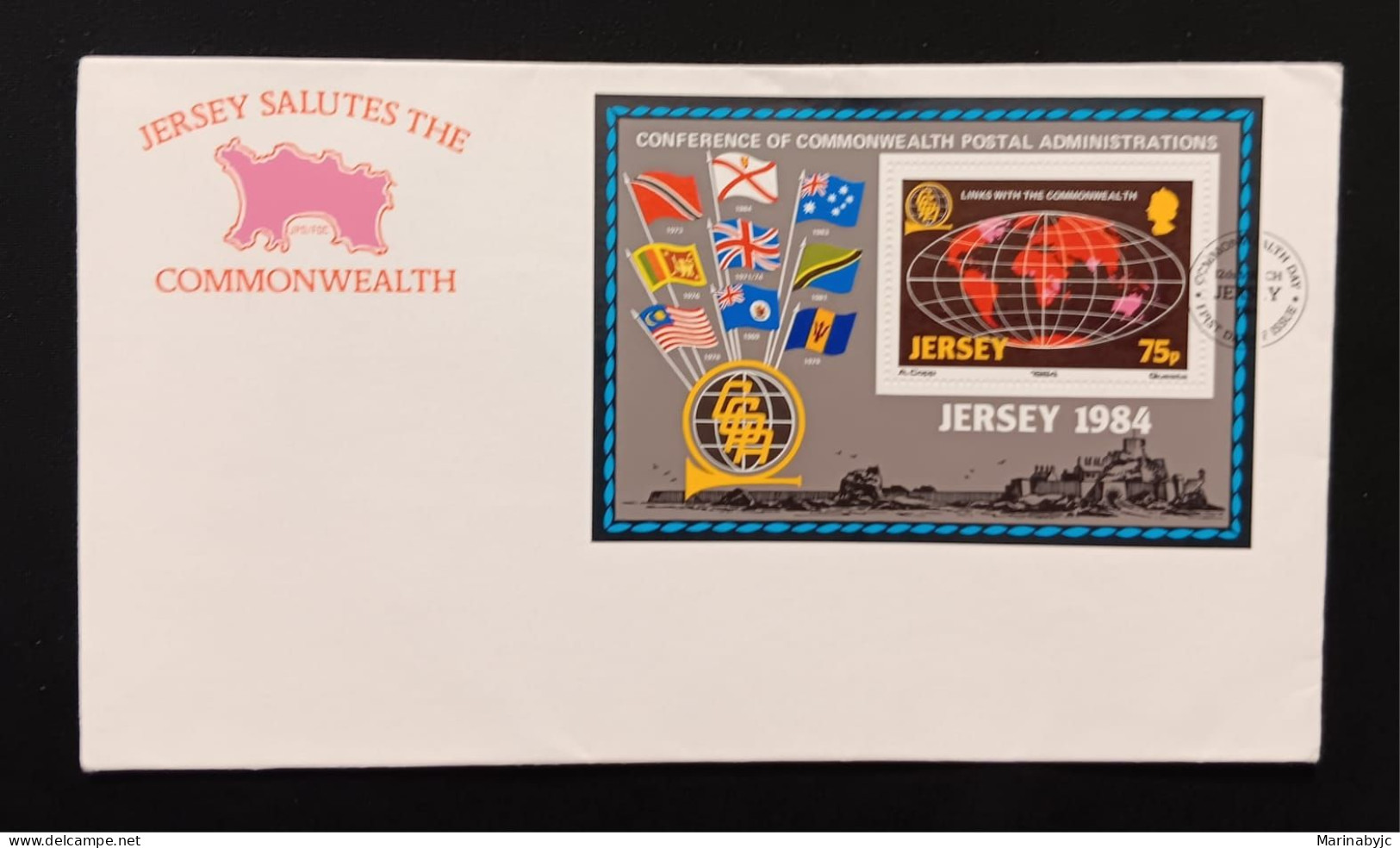 DM)1984, JERSEY, FIRST DAY COVER, ISSUE, COMMONWEALTH DAY, FDC - Jersey