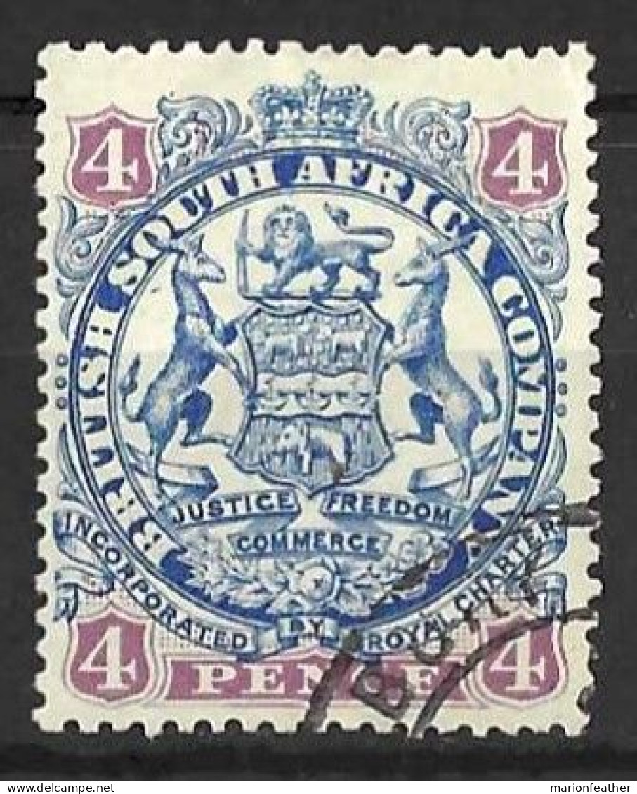 RHODESIA...QUEEN VICTORIA..(1837-01.).......4d......SG44a......DIE II......CDS......VFU.. - Rhodésie Du Sud (...-1964)