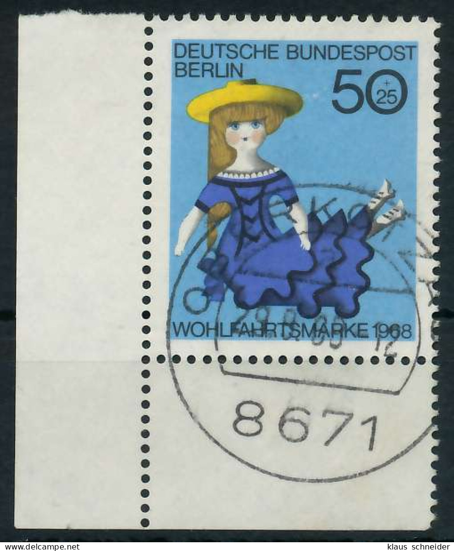 BERLIN 1968 Nr 325 Zentrisch Gestempelt ECKE-ULI X91D9A2 - Used Stamps