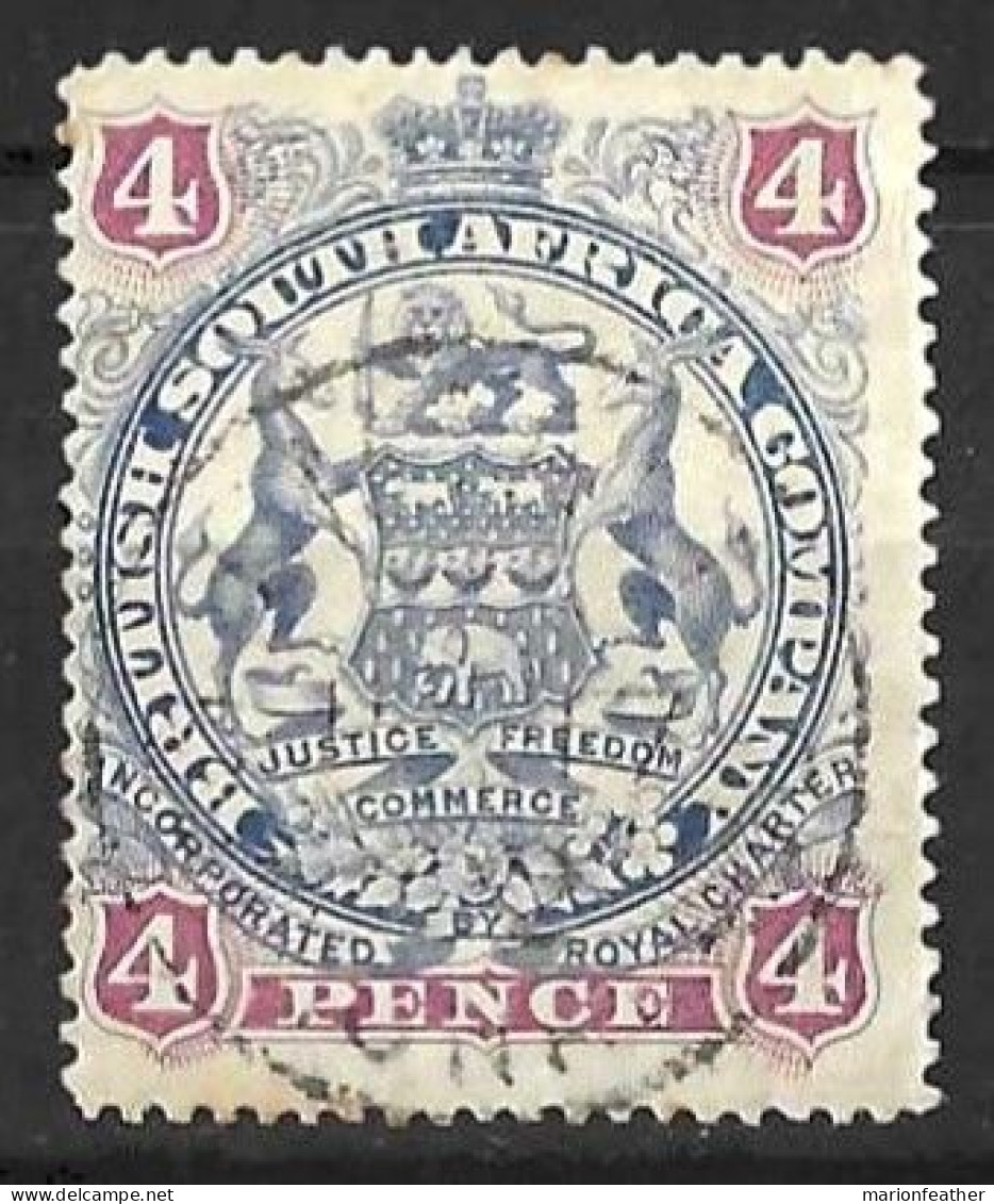 RHODESIA...QUEEN VICTORIA..(1837-01.)....." 1897..."........4d........SG70.......CDS.......VFU.. - Rhodesia Del Sud (...-1964)