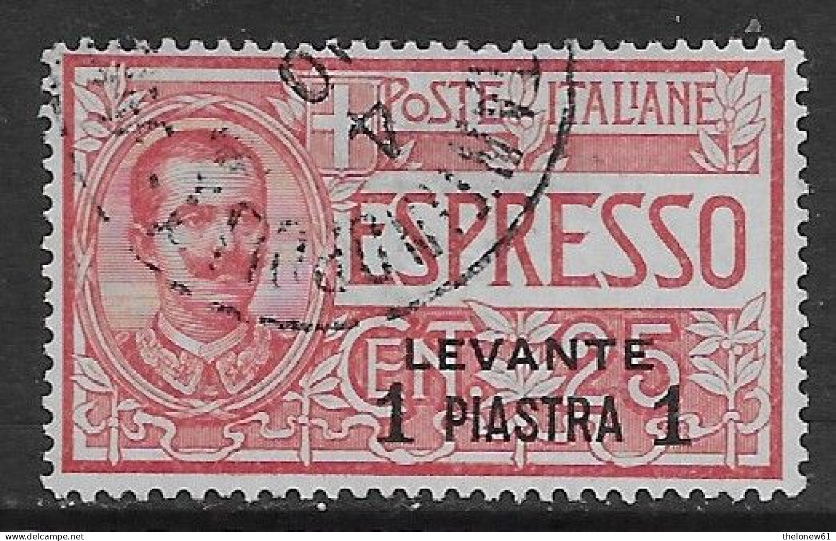 Italia Italy 1908 Estero Levante Impero Ottomano Espressi Floreale 1pi Su 25c Sa N.E1 US - Emisiones Generales