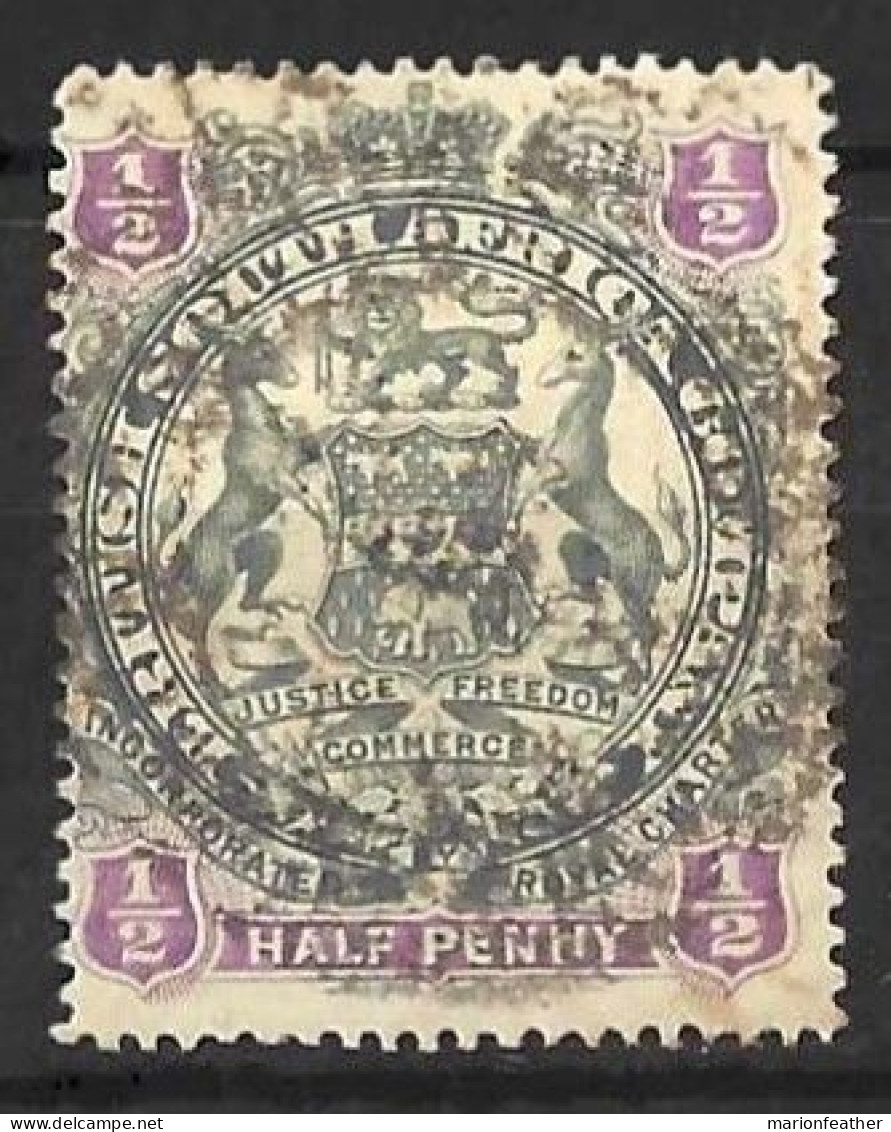 RHODESIA...QUEEN VICTORIA..(1837-01.).........HALFd........SG41.......DIE II.......USED... - Rhodésie Du Sud (...-1964)