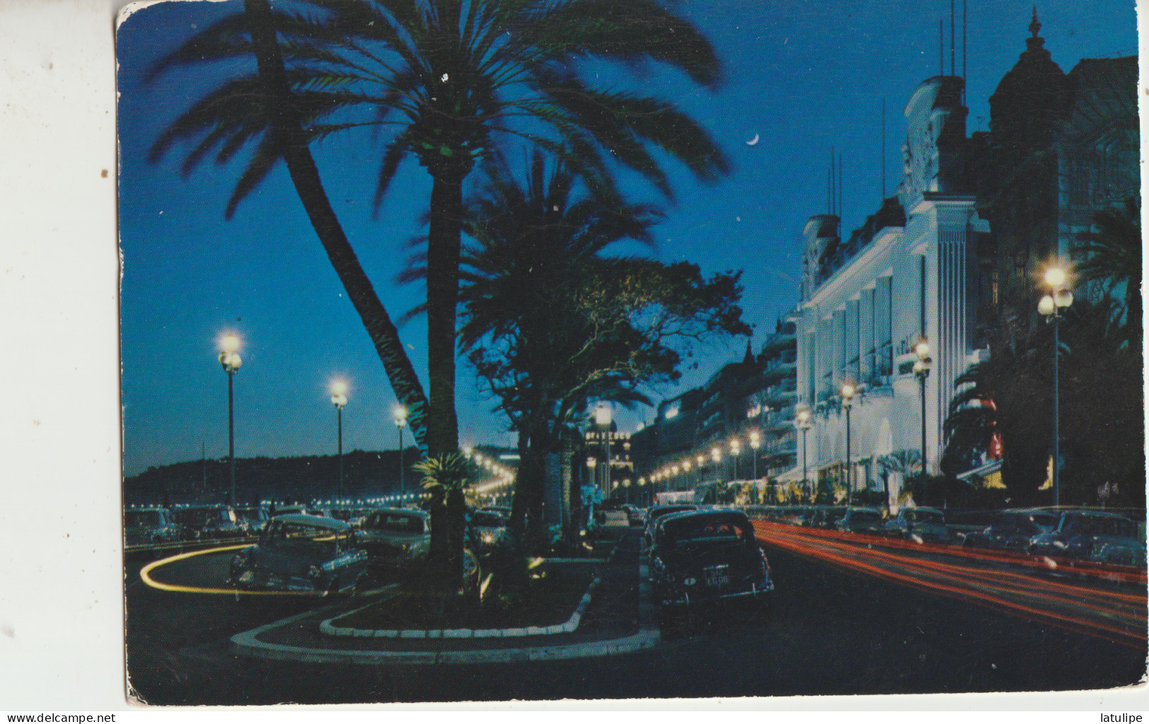 Nice  06 G F  Carte Circulée Timbrée- La Promenade Des Anglais La Nuit  Voitures - Nice La Nuit