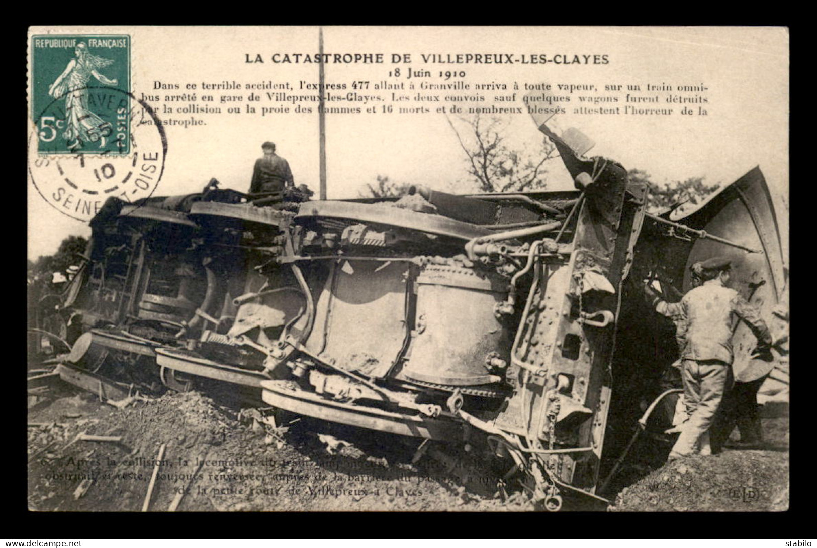 78 - VILLEPREUX-LES-CLAYES - CATASTROPHE DE CHEMIN DE FER DU 18 JUIN 1910 - Villepreux