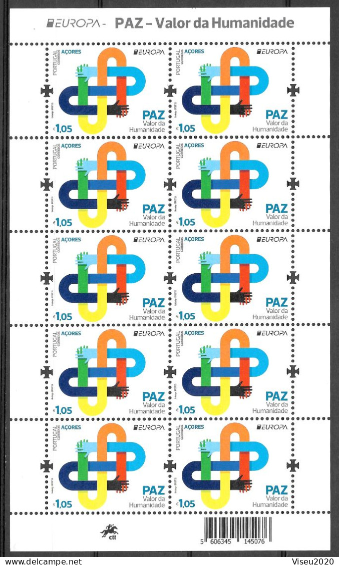 Portugal 2023 - Europa Peace, Açores Mini Sheet MNH - Hojas Bloque