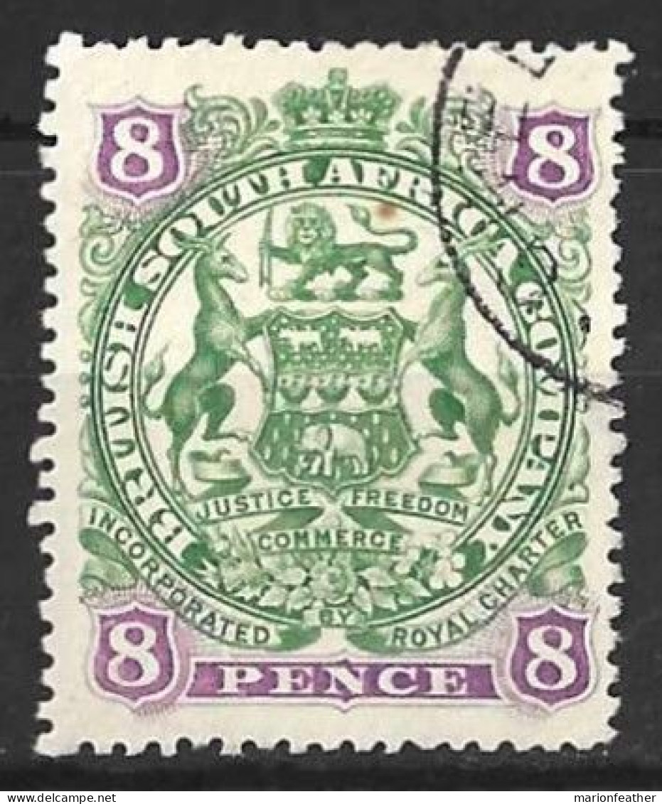 RHODESIA...QUEEN VICTORIA...(1837-01..)....." 1897.."......8d......SG72...TONE SPOT......CTO....USED. - Rhodésie Du Sud (...-1964)