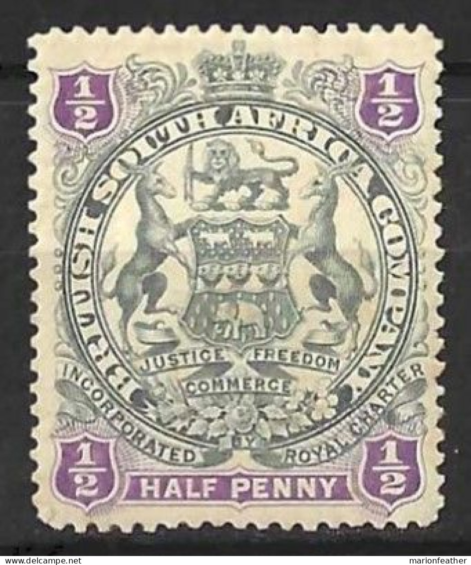 RHODESIA...QUEEN VICTORIA...(1837-01..)....." 1897.."......HALFd......SG66.......MH. - Rodesia Del Sur (...-1964)