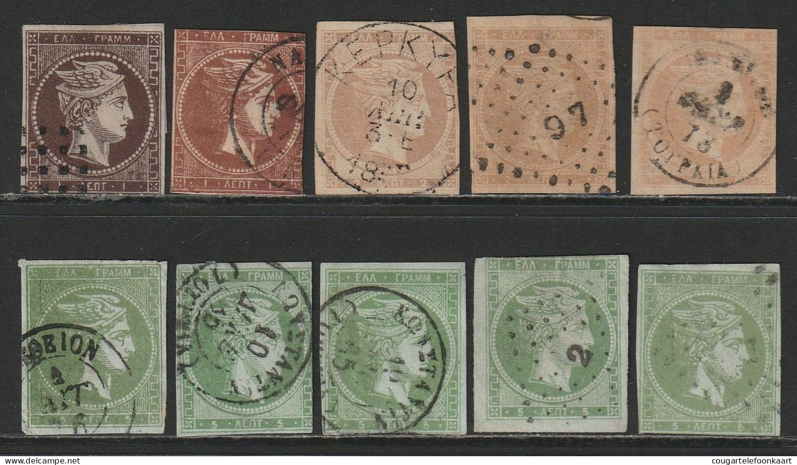 50x Big Hermes Head And 21x Small Hermes Head, Used - Oblitérés