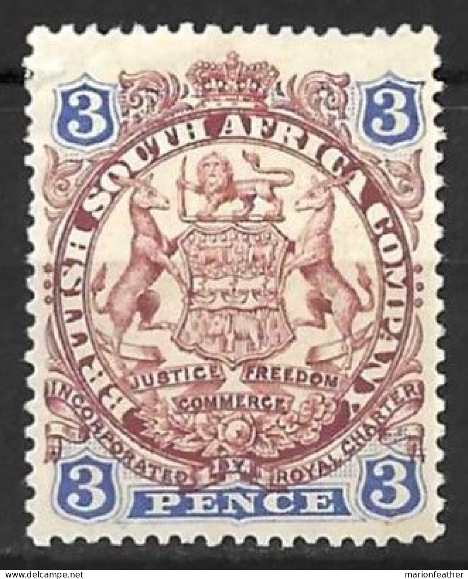 RHODESIA...QUEEN VICTORIA...(1837-01..).......3d......SG31....DIE I.......(CAT.VAL.£11.)..........MH. - Zuid-Rhodesië (...-1964)