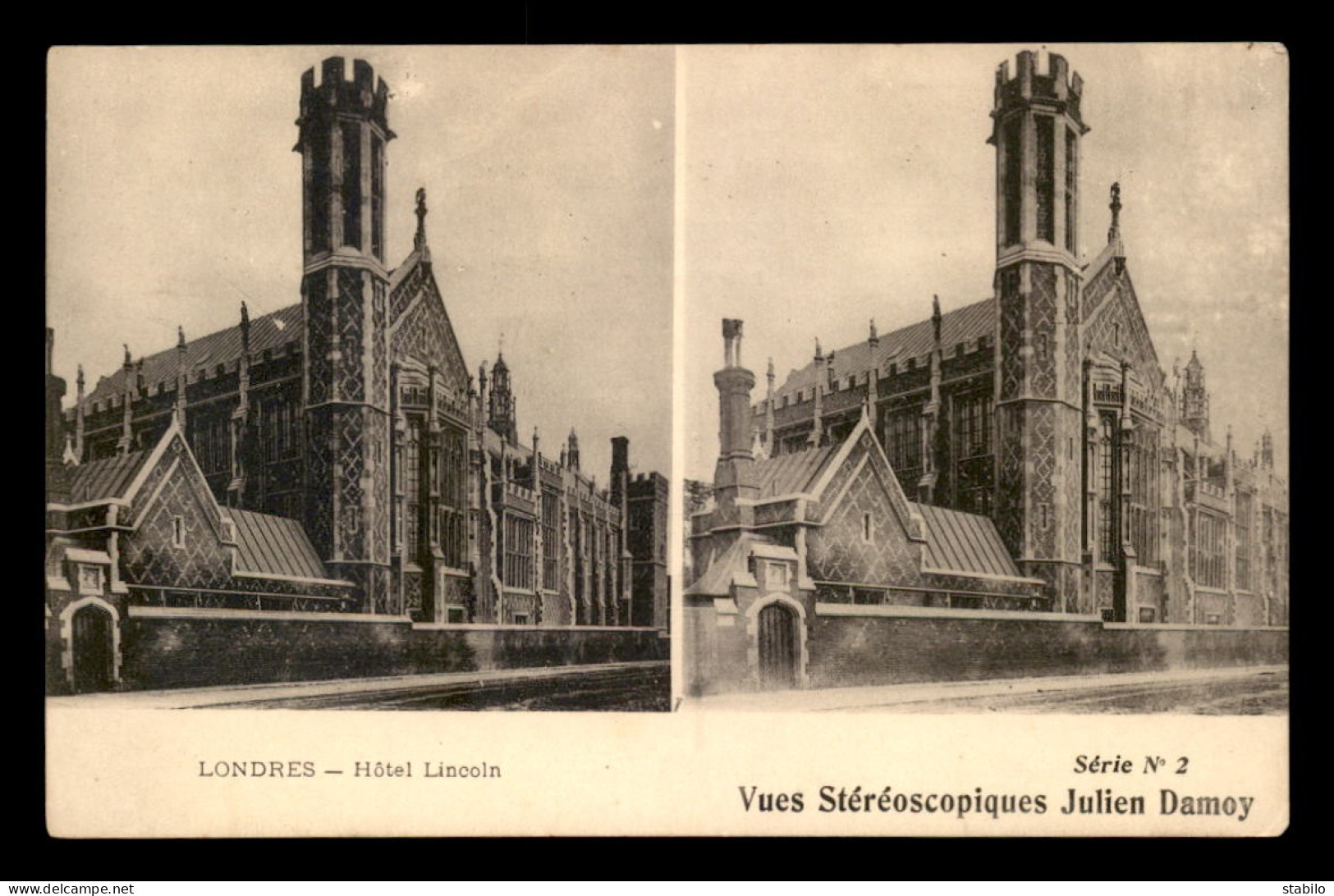 CARTES STEREOSCOPIQUES - LONDRES - HOTEL LINCOLN - VUES JULIEN DAMOY - Stereoscope Cards