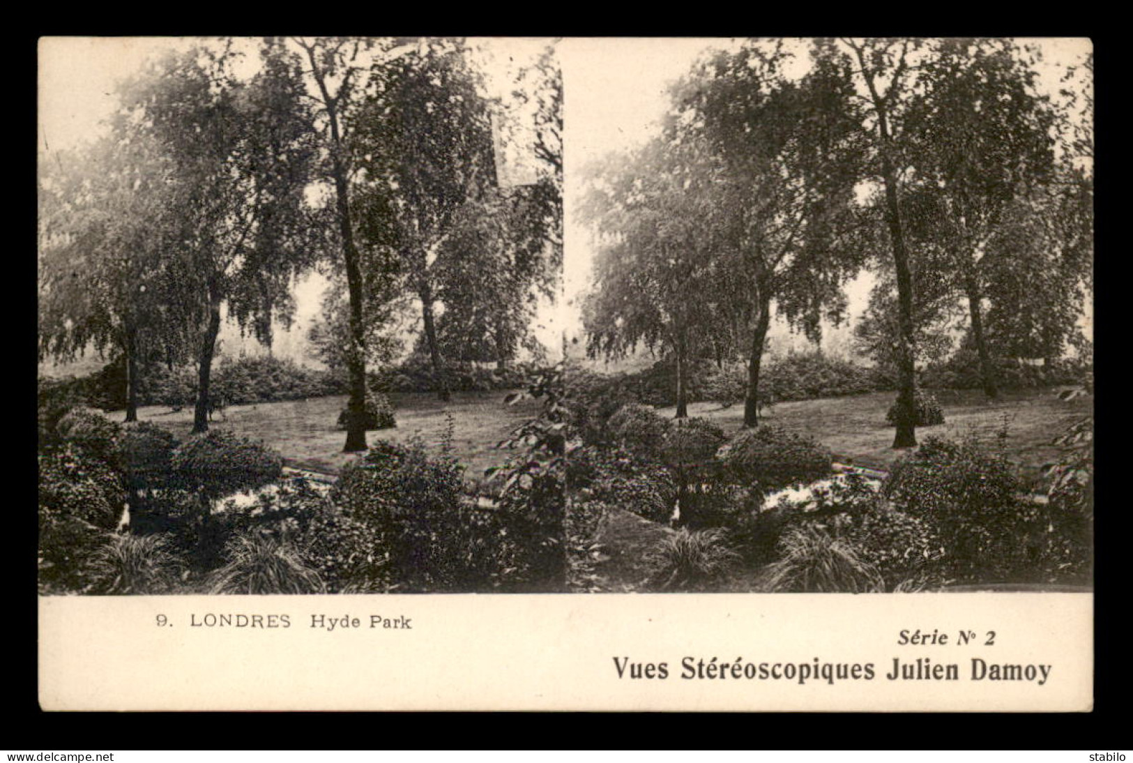 CARTES STEREOSCOPIQUES - LONDRES - HYDE PARCK - VUES JULIEN DAMOY - Cartes Stéréoscopiques