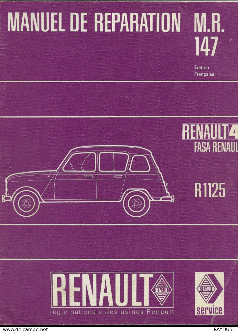 MANUEL DE REPARATION  POUR RENAULT R4 - Auto