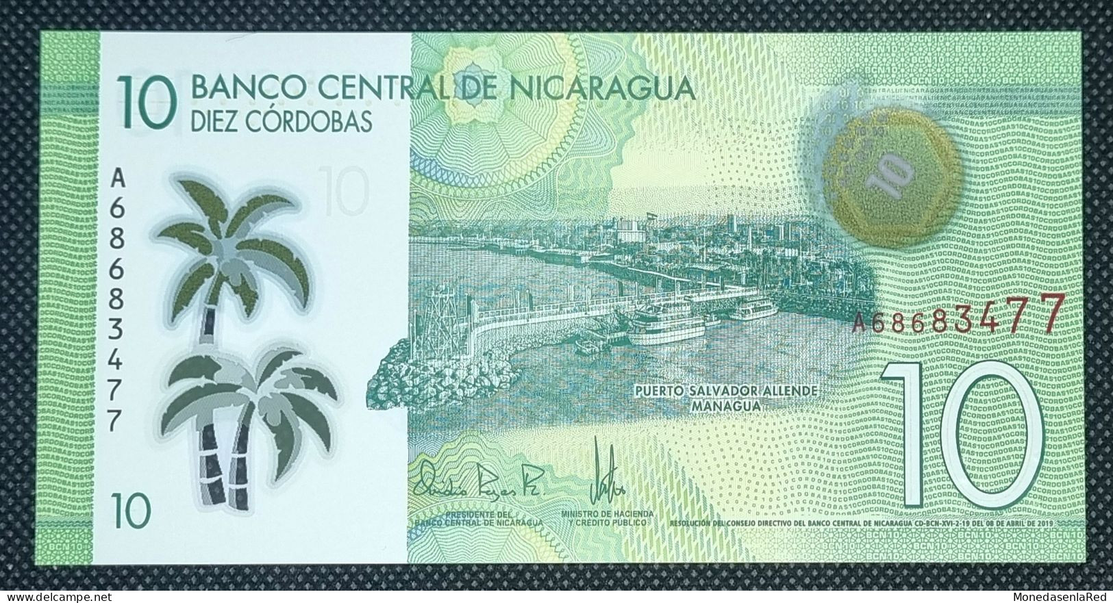 NICARAGUA 10 CORDOBAS 2019. SC/UNC. P-209b. POLIMERO/ POLYMER - Nicaragua