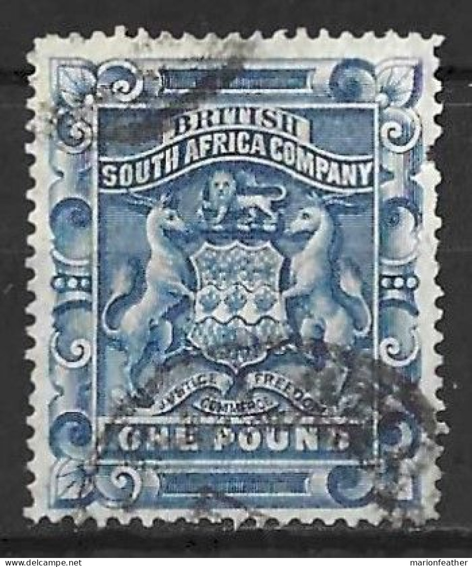 RHODESIA...QUEEN VICTORIA...(1837-01.).....£1......SG10.....PERF FAULTS...(CAT. VAL.£180...)....POSTAL USED..... - Rhodesia Del Sud (...-1964)