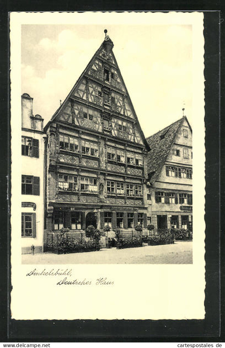 AK Dinkelsbühl, Blick Auf Hotel Deutsches Haus  - Dinkelsbuehl