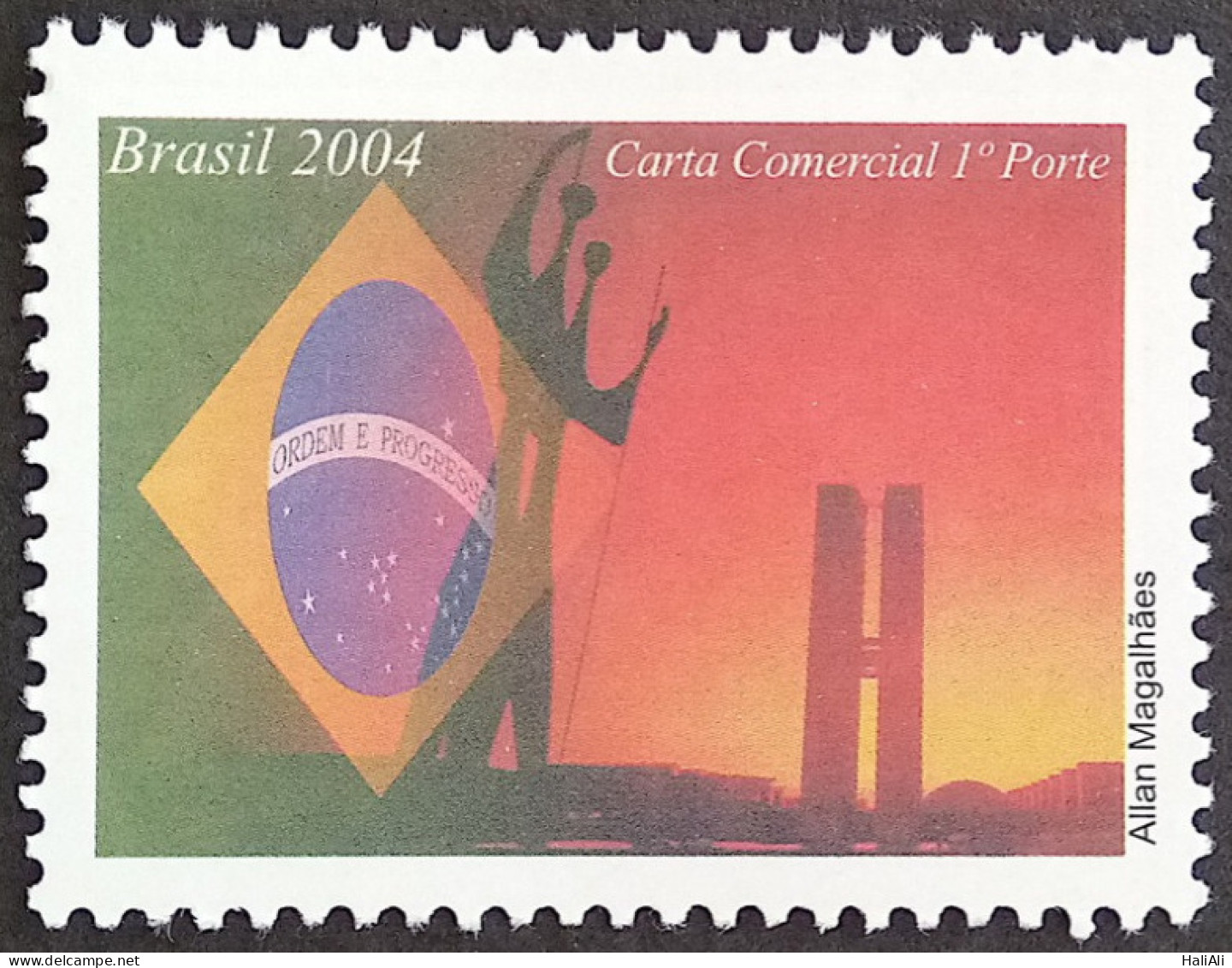 C 2584 Brazil Depersonalized Stamp Tourism Brasilia Flag 2004 - Personalized Stamps