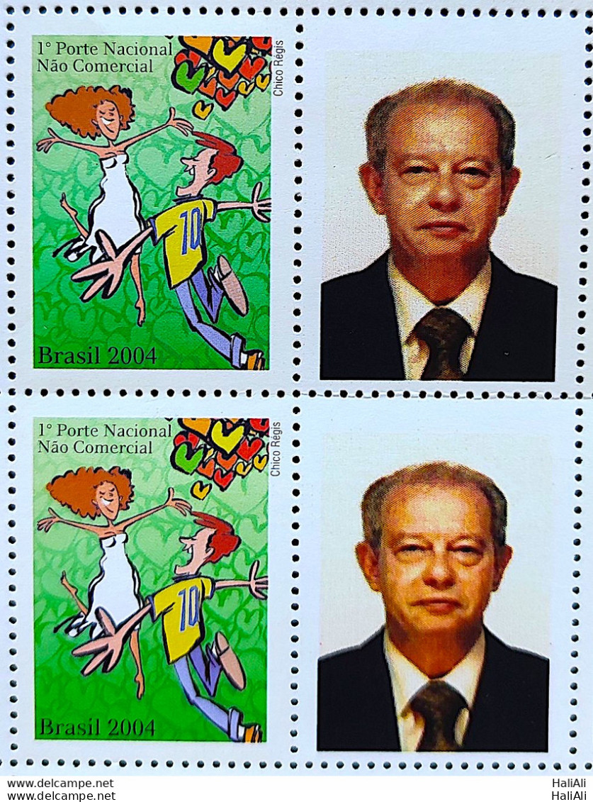 C 2558 Brazil Personalized Stamp Romance 2004 Old Man Block Of 4 - Gepersonaliseerde Postzegels