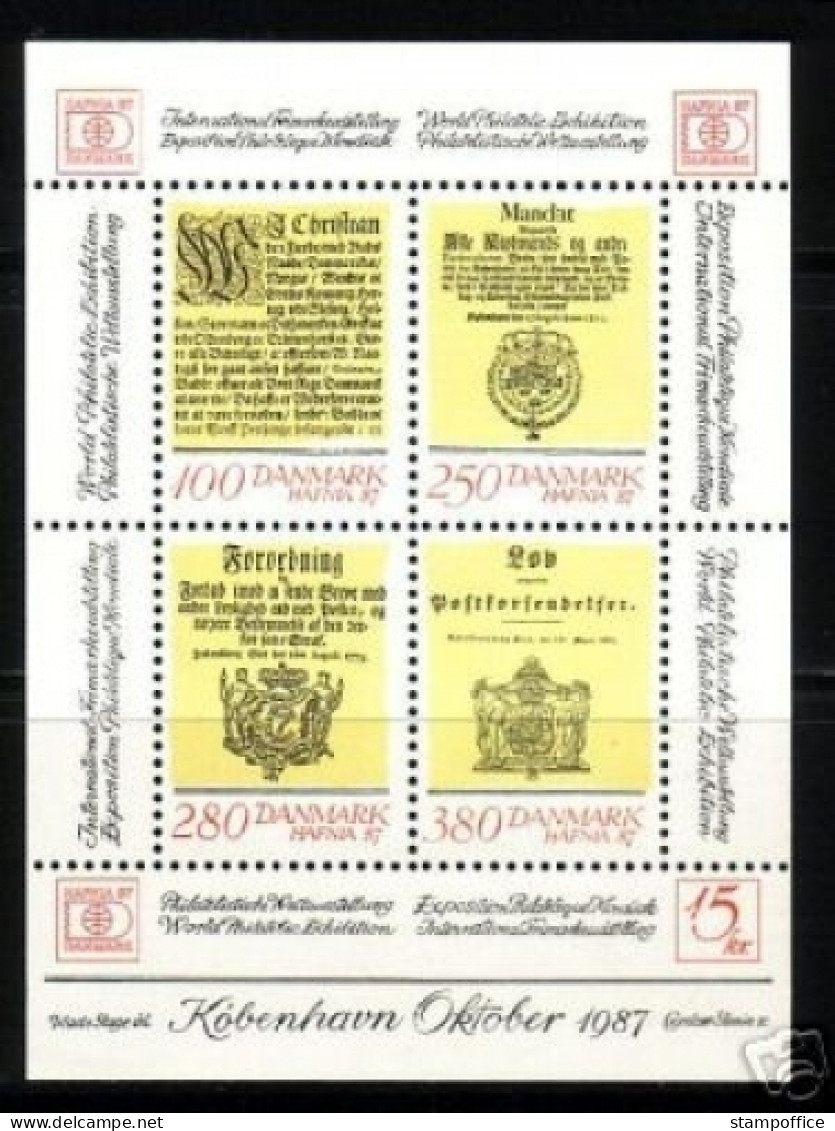 DÄNEMARK BLOCK 4 POSTFRISCH(MINT) POSTVERORDNUNG HAFNIA '87 - Hojas Bloque