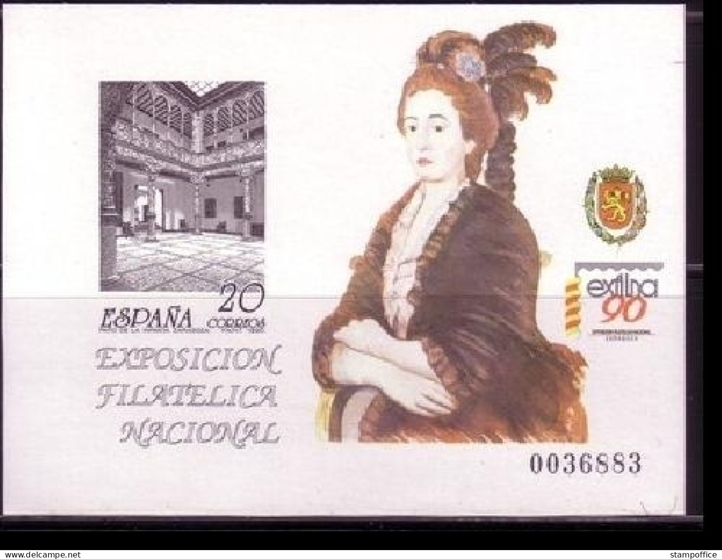 SPANIEN SONDERDRUCK BLOCK 36 POSTFRISCH(MINT) EXFILNA '90 GEMÄLDE VON GOYA - Blocs & Feuillets