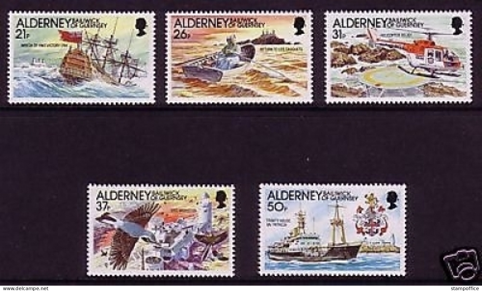 ALDERNEY MI-NR. 49-53 POSTFRISCH(MINT) LEUCHTFEUER 1991 LEUCHTTURM - Alderney