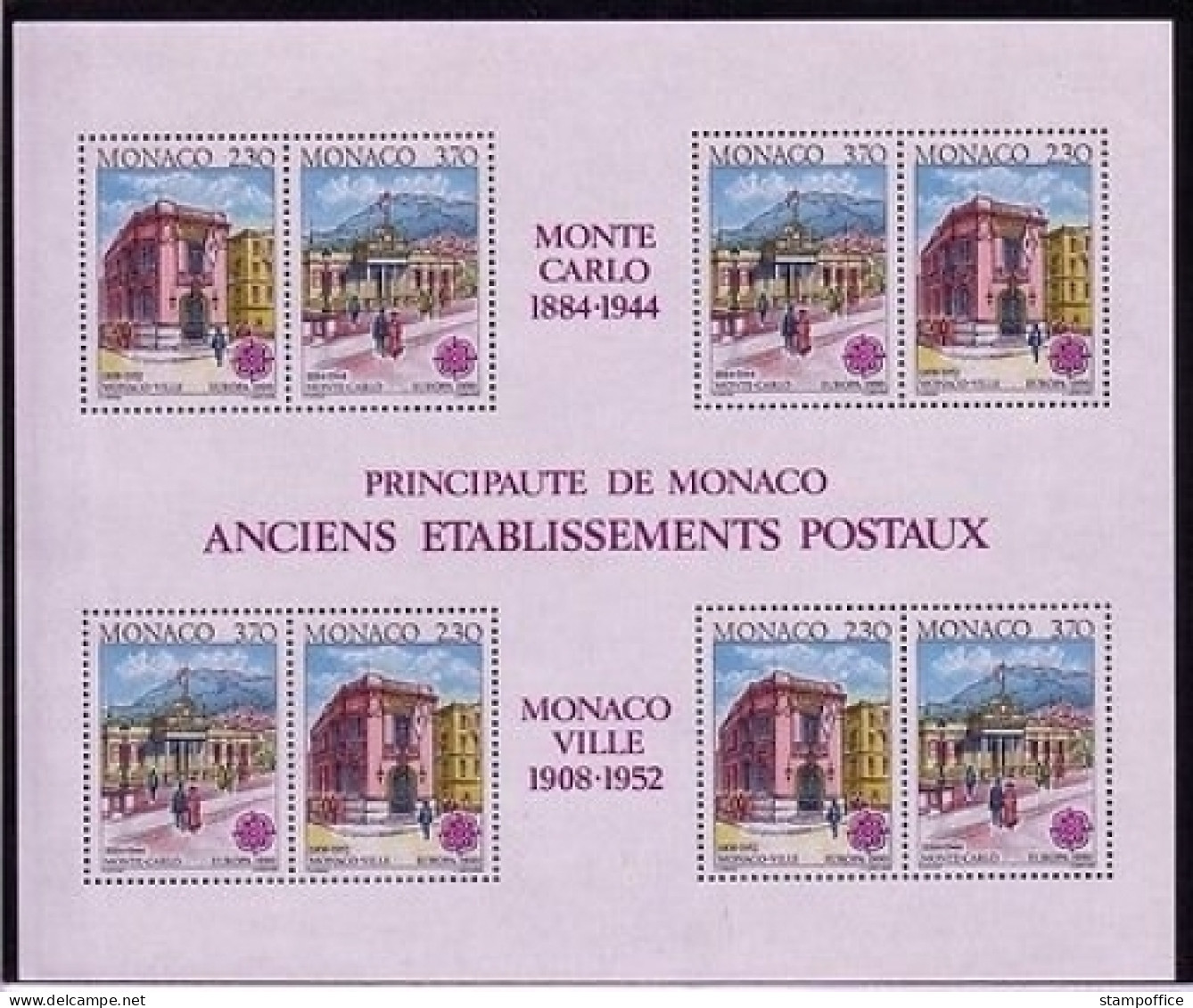 MONACO BLOCK 47 POSTFRISCH(MINT) EUROPA-CEPT 1990 POSTGEBÄUDE - 1990