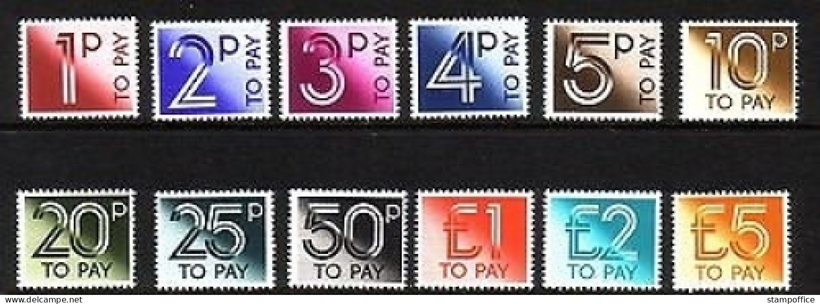 GROSSBRITANNIEN MI-NR. 89-100 POSTFRISCH(MINT) ZIFFERN 1982 - Strafportzegels
