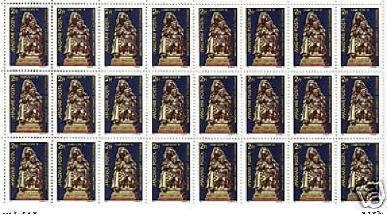 UNGARN MI-NR. 3522-3523 A POSTFRISCH(MINT) BOGENTEIL (24) WEIHNACHTEN 1981 KERAMIKFIGUR BRONZESTATUE - Christmas