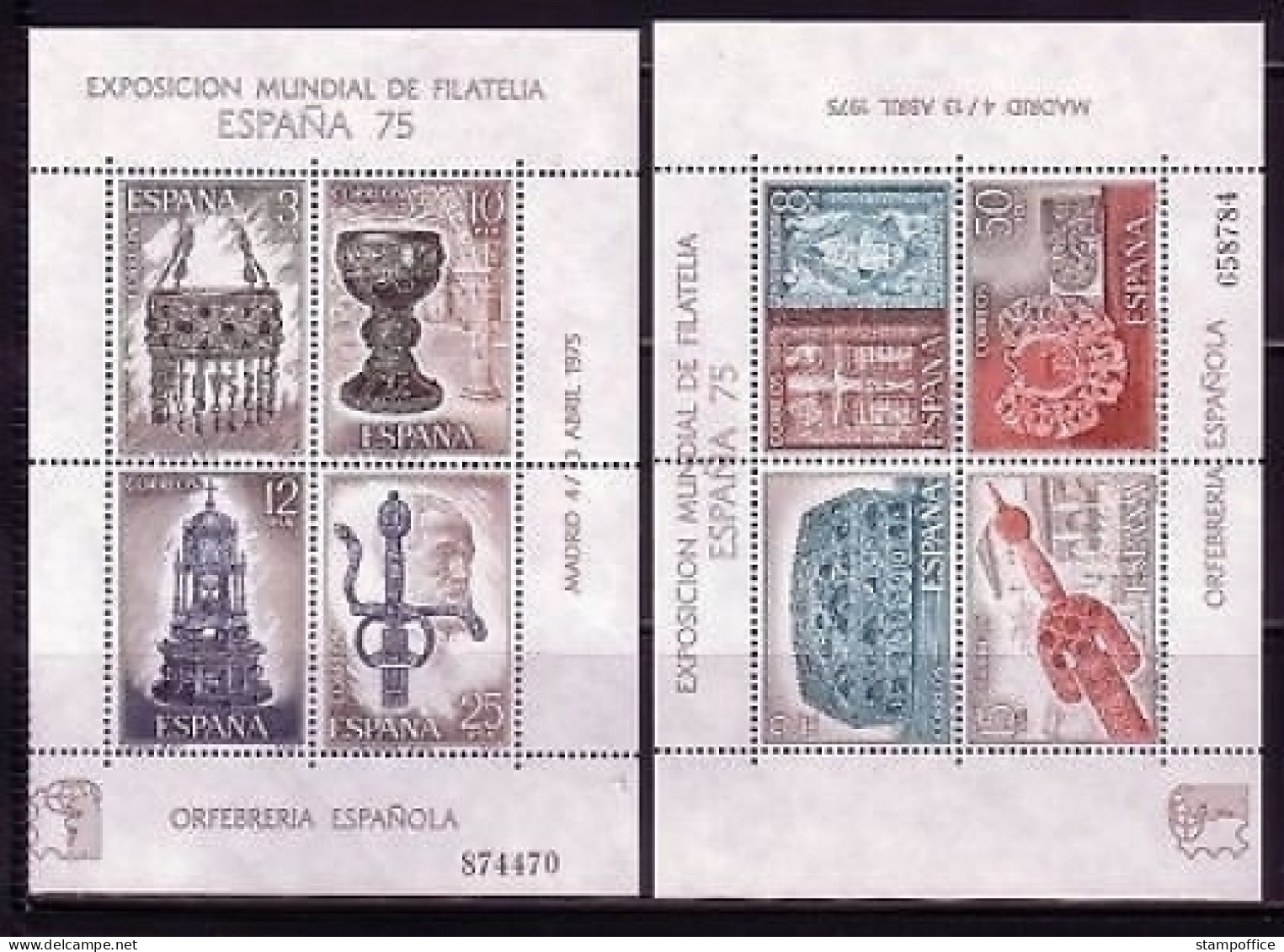 SPANIEN BLOCK 19-20 POSTFRISCH(MINT) ESPANA '75 - GOLDSCHMIEDEARBEIT - Blocs & Feuillets