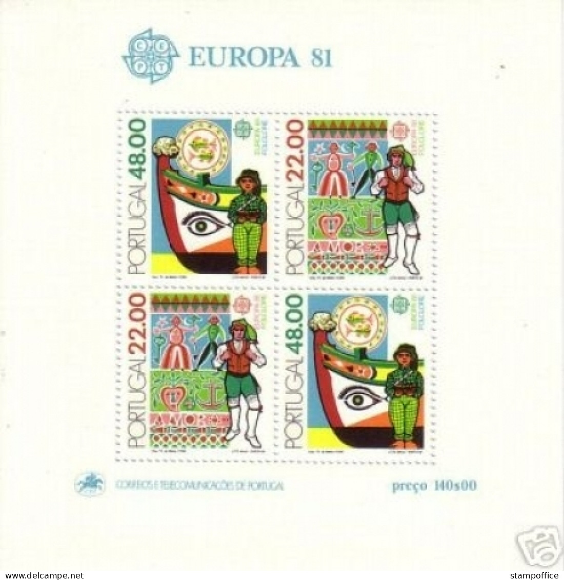 PORTUGAL BLOCK 32 POSTFRISCH(MINT) EUROPA CEPT 1981 FOLKLORE - 1981