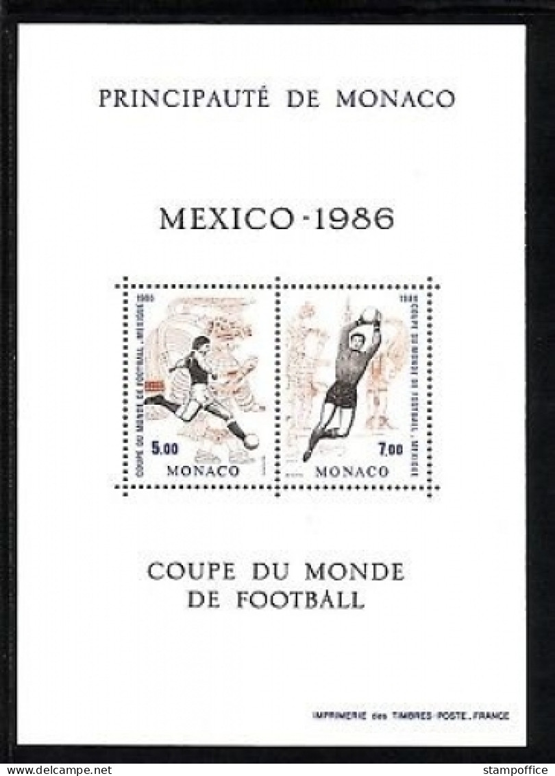 MONACO BLOCK 33 POSTFRISCH(MINT) FUSSBALL WM MEXICO 1986 - 1986 – Mexico