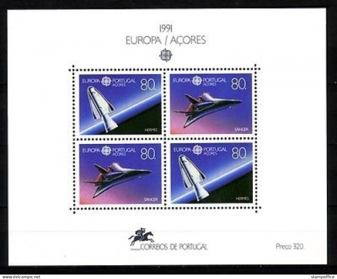 AZOREN BLOCK 12 POSTFRISCH(MINT) EUROPA 1991 EUROPÄISCHE WELTRAUMFAHRT - 1991