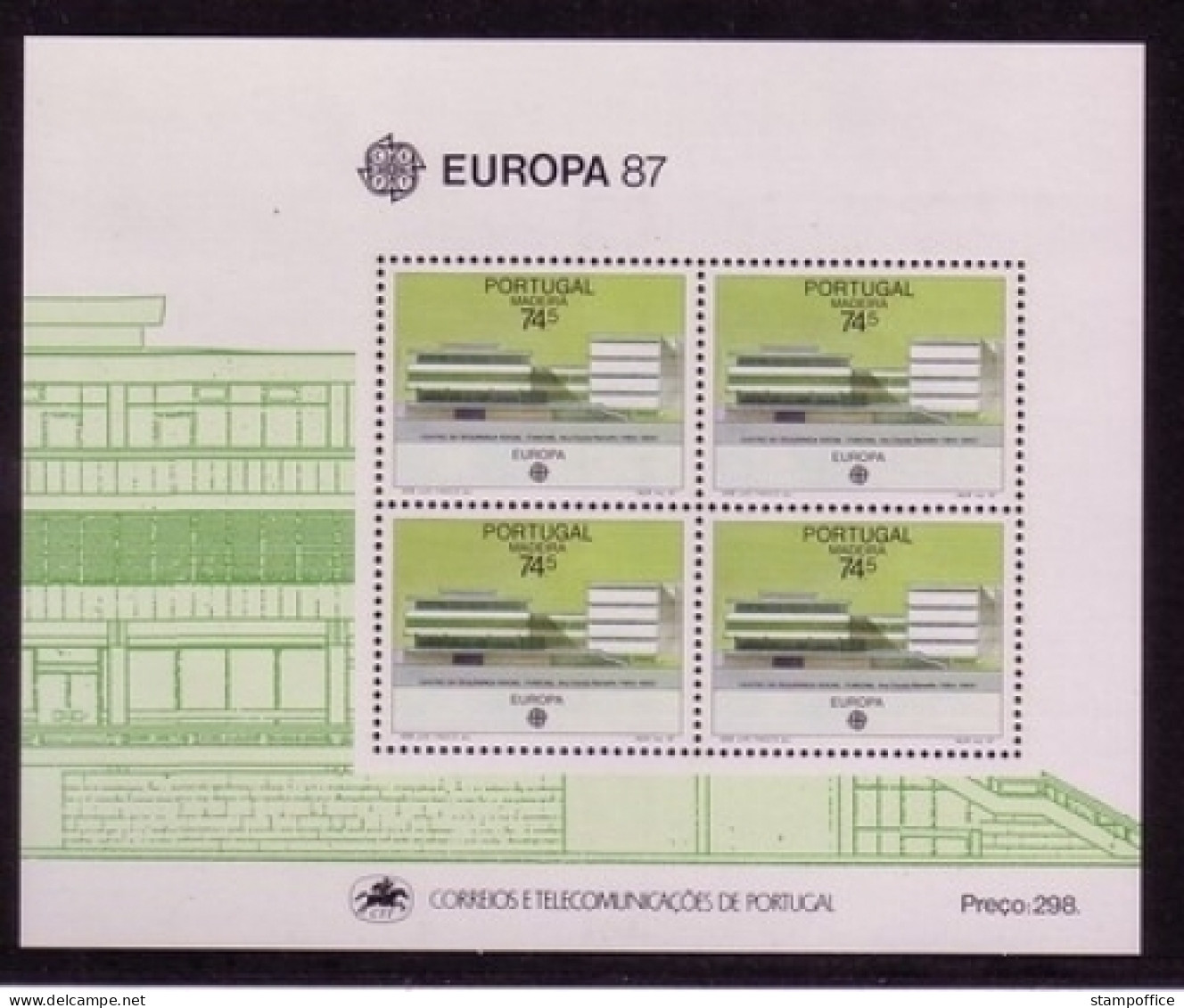 MADEIRA BLOCK 8 POSTFRISCH(MINT) EUROPA 1987 MODERNE ARCHITEKTUR - 1987