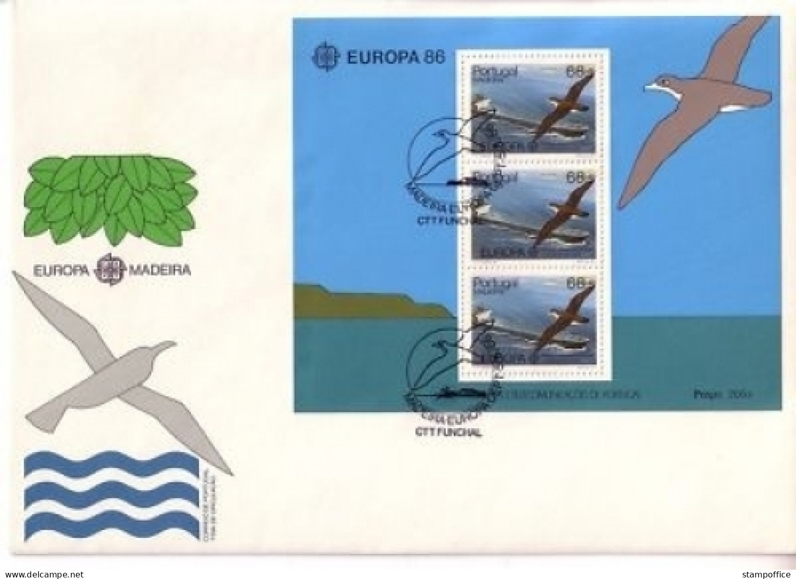 MADEIRA BLOCK 7 FDC EUROPA 1986 NATUR- Und UMWELTSCHUTZ - 1986