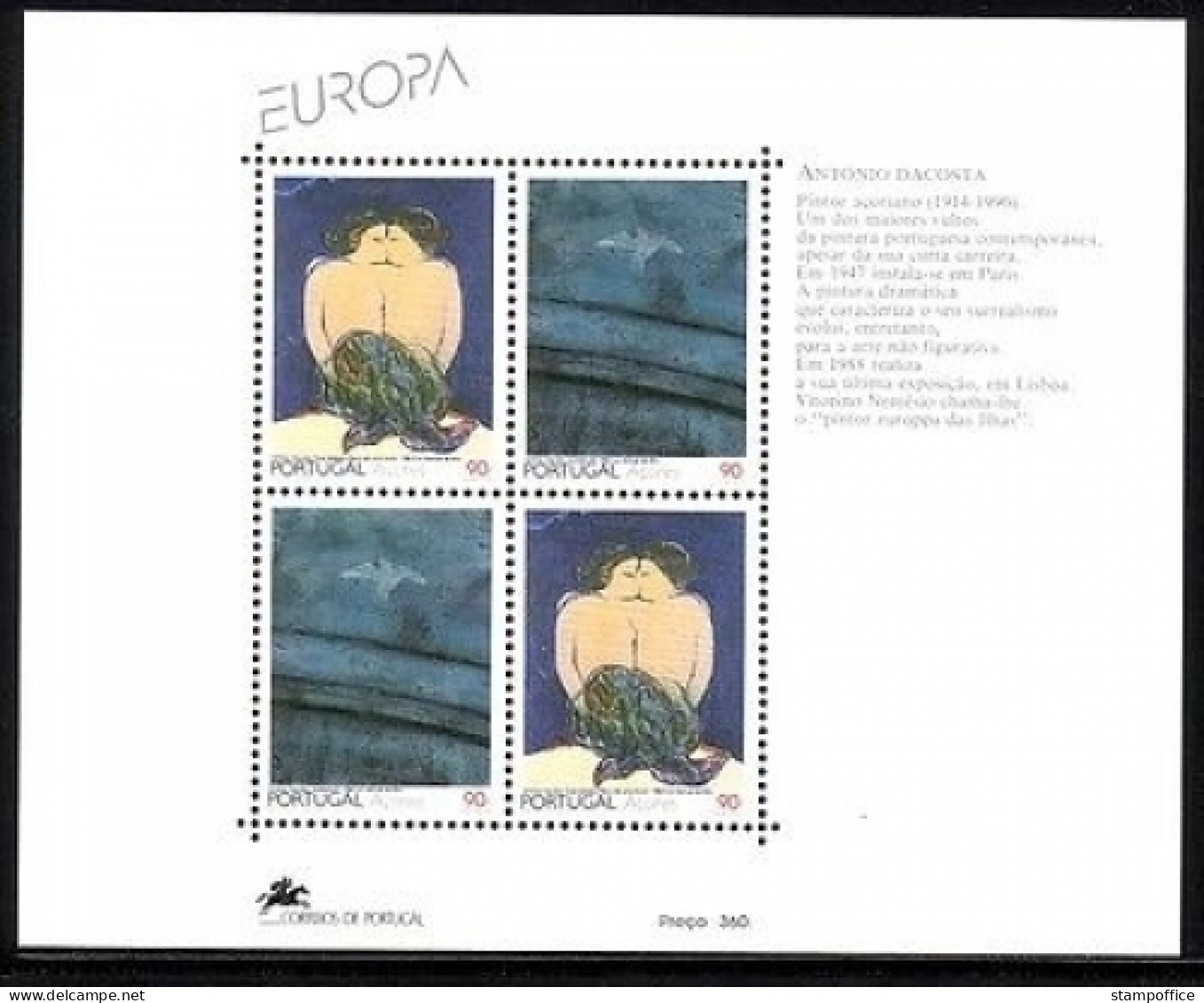 AZOREN BLOCK 13 POSTFRISCH(MINT) EUROPA CEPT 1993 KUNST - 1993