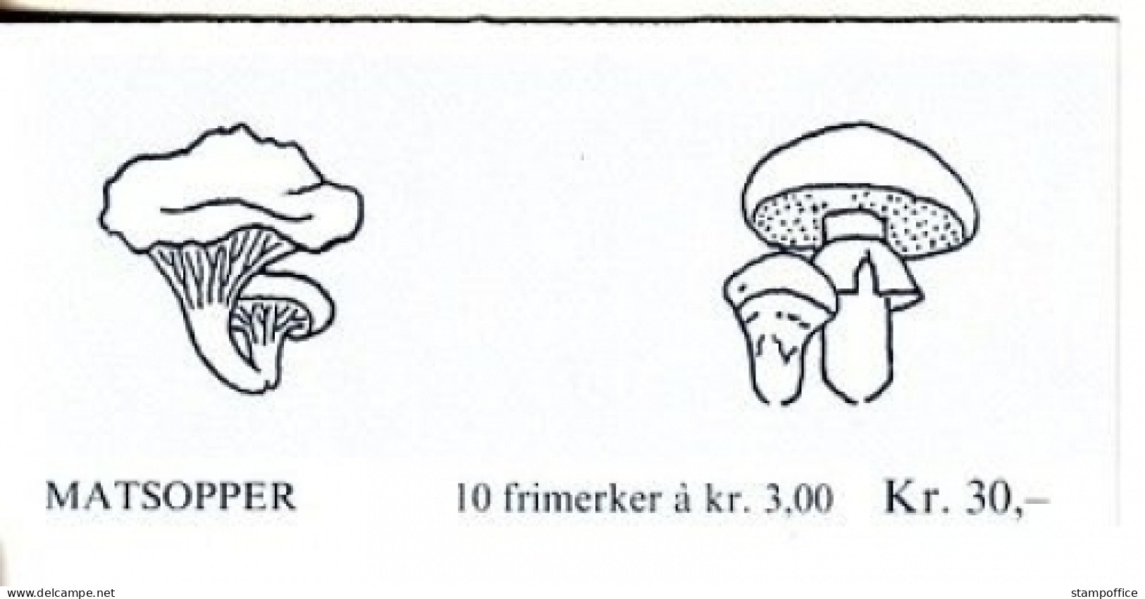 NORWEGEN MH 13 POSTFRISCH(MINT) PILZE 1989 PFIFFERLING BUTTERPILZ - Carnets