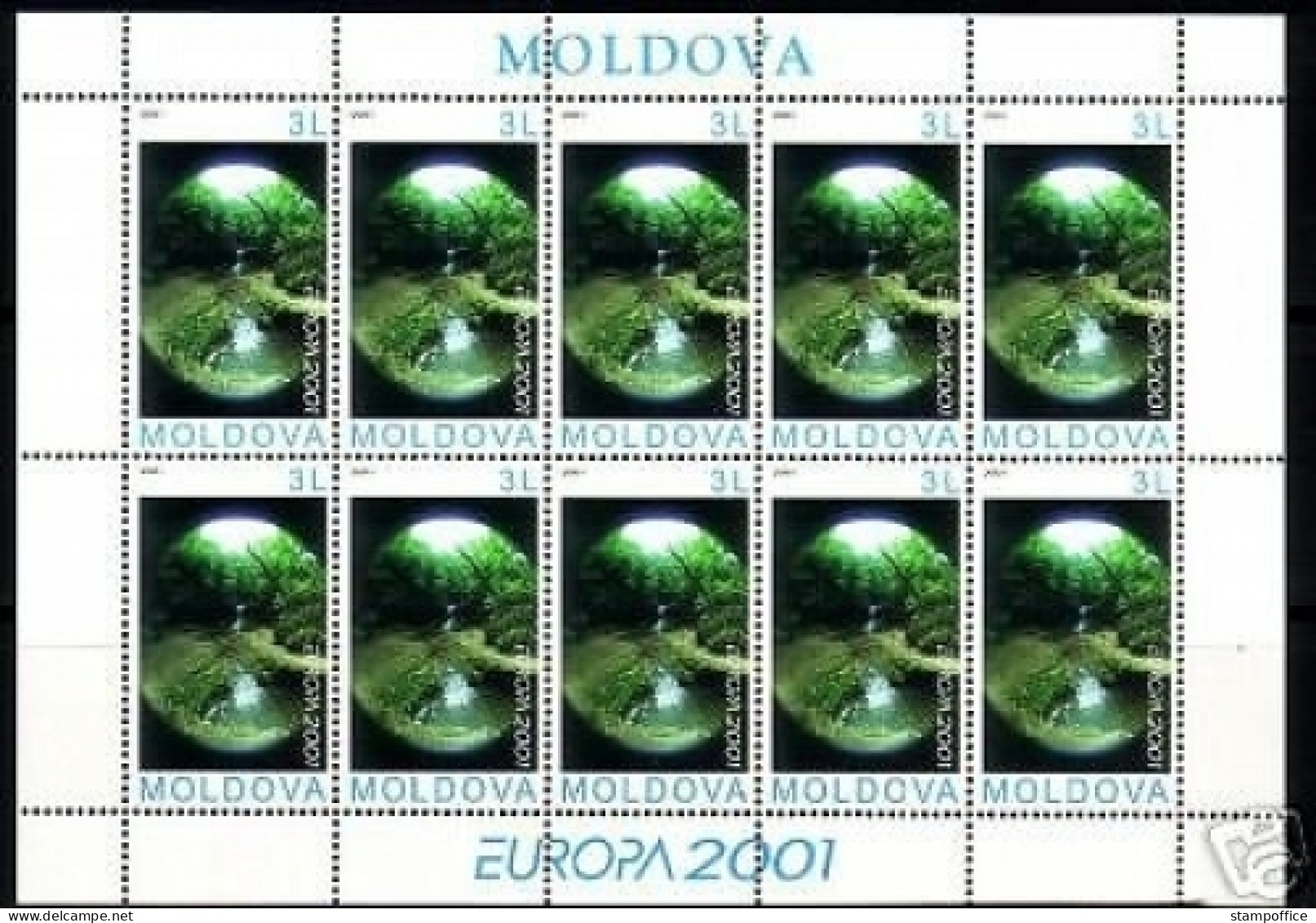 MOLDAWIEN MI-NR. 388 POSTFRISCH(MINT) KLEINBOGEN EUROPA 2001 WASSER - 2001