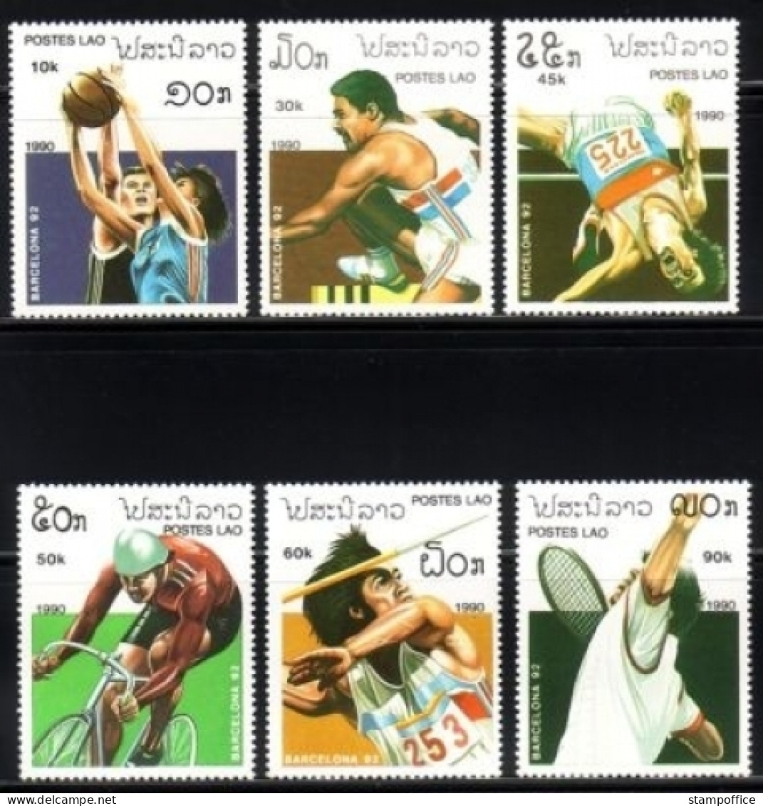 LAOS 1193-1198 POSTFRISCH(MINT) OLYMPISCHE SOMMERSPIELE BARCELONA 1992 BASKETBALL TENNIS RADSPORT - Laos