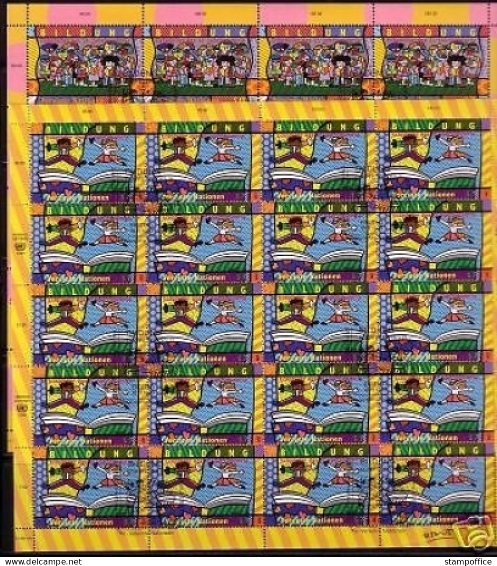 UNO WIEN MI-NR 300-301 GESTEMPELT(USED) KLEINBOGENSATZ BILDUNG ROMERO BRITTO 1999 - Blocchi & Foglietti