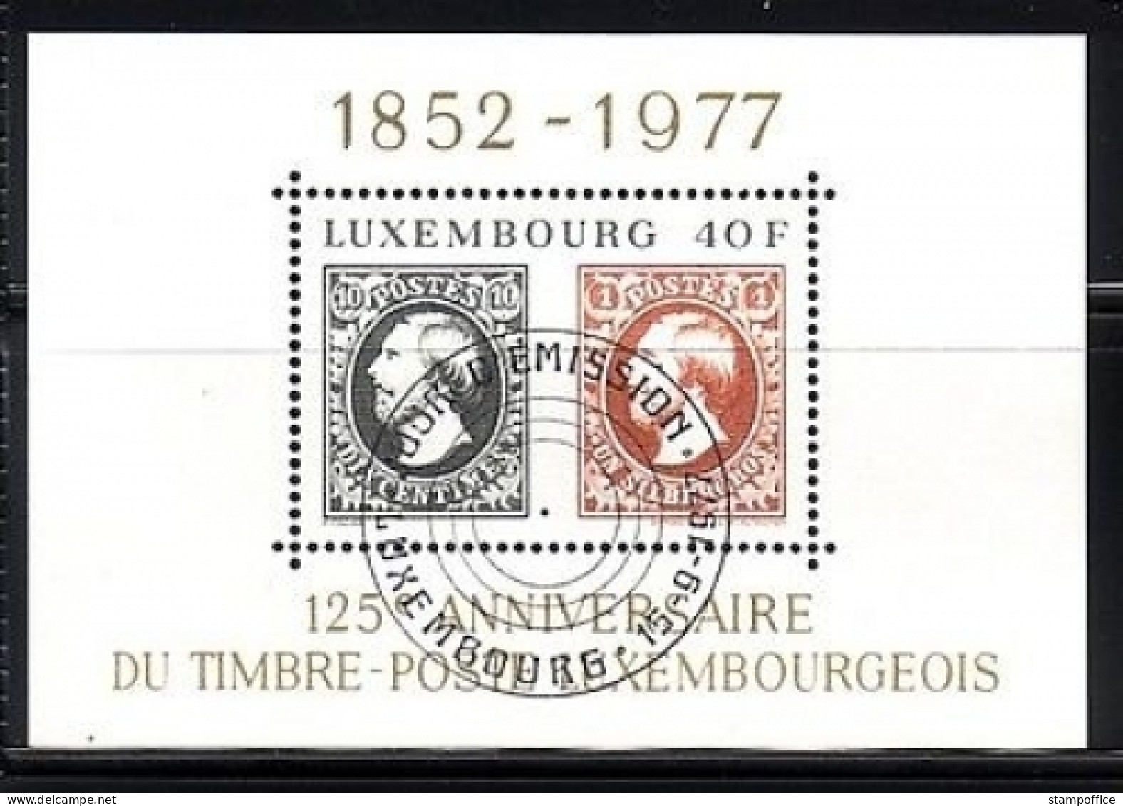 LUXEMBOURG BLOCK 10 GESTEMPELT(USED) MARKE AUF MARKE 125 JAHRE LUXEMBURGER BRIEFMARKEN - Blocs & Hojas