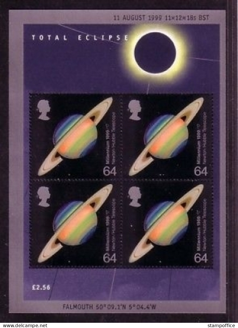 GROSSBRITANNIEN BLOCK 7 POSTFRISCH(MINT) TOTAL ECLIPSE SONNENFINSTERNIS 1999 - Blocks & Miniature Sheets