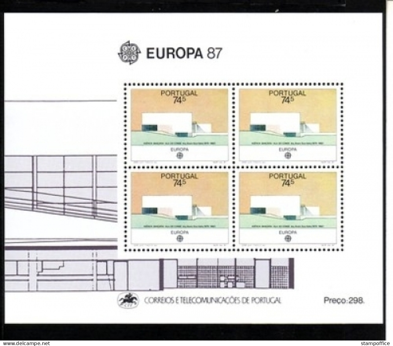 PORTUGAL BLOCK 54 POSTFRISCH(MINT) EUROPA 1987 ARCHITEKTUR - 1987