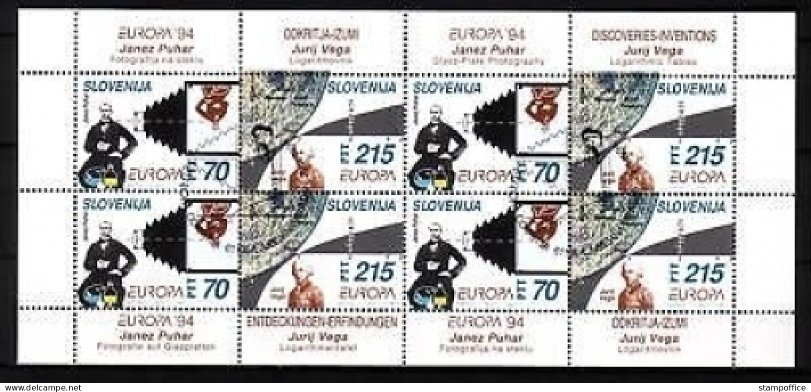 SLOWENIEN 80-81 GESTEMPELT(USED) KLEINBOGEN EUROPA 1994 ERFINDUNGEN - 1994