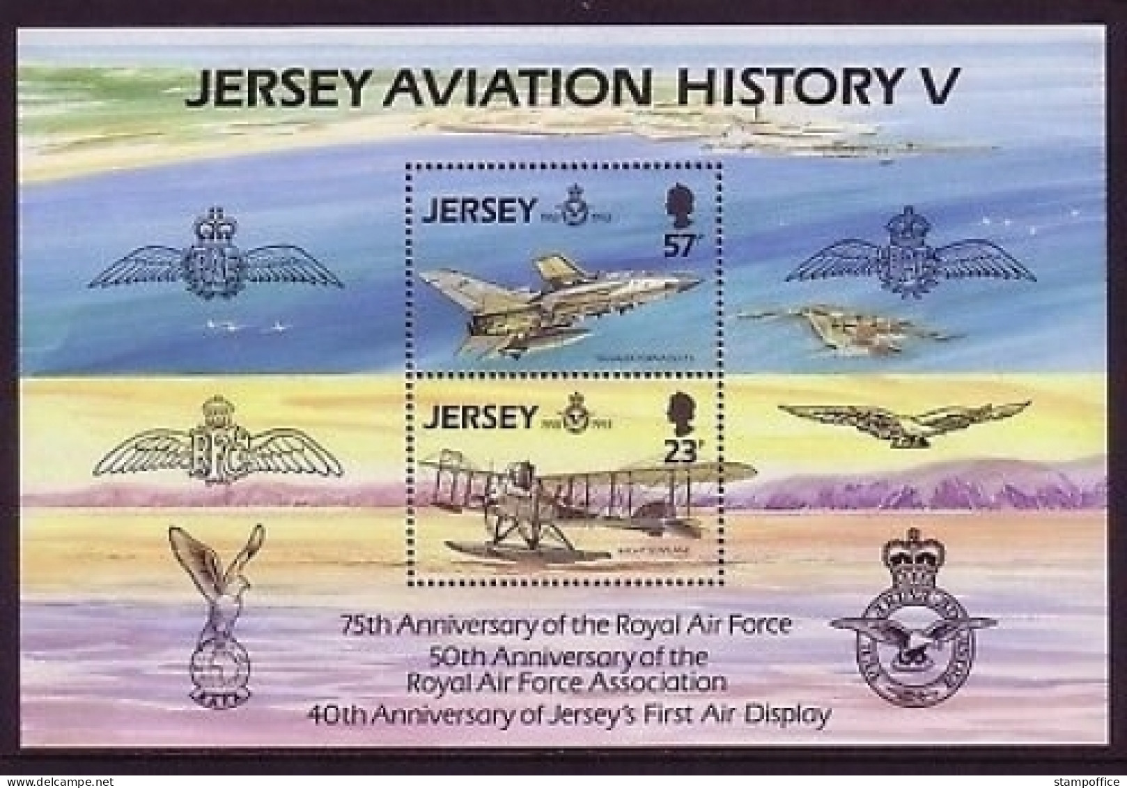 JERSEY BLOCK 7 POSTFRISCH(MINT) ROYAL AIR FORCE FLUGZEUGE 1993 - Jersey