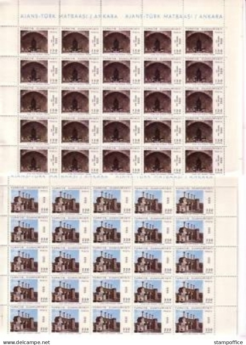 TÜRKEI 2063-2064 POSTFRISCH BOGENTEIL (25) PAPST PAUL VI. IN EPHESOS 1967 - Unused Stamps