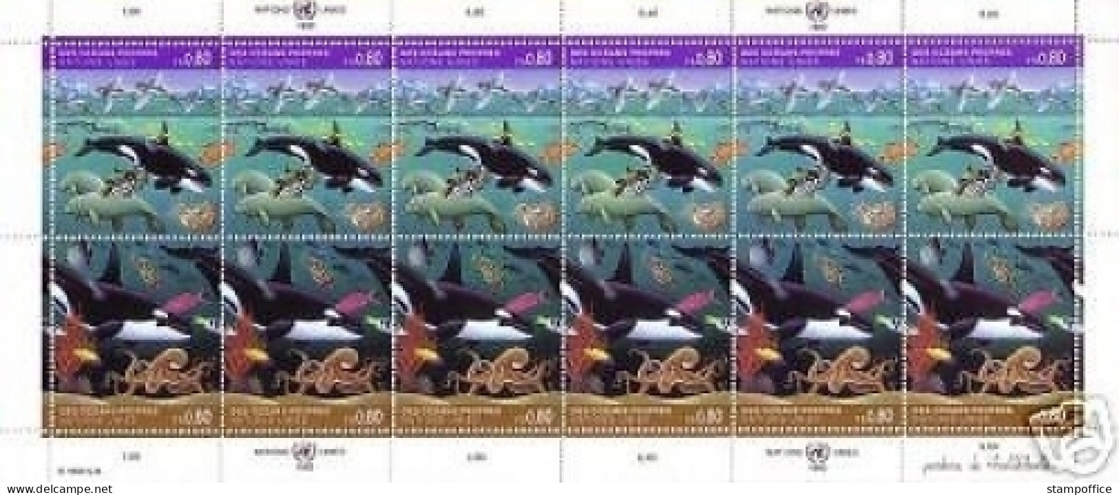 UNO GENF MI-Nr. 213-214 POSTFRISCH(MINT) KLEINBOGEN SAUBERE MEERE, FISCHE WAL KRAKE - Blokken & Velletjes