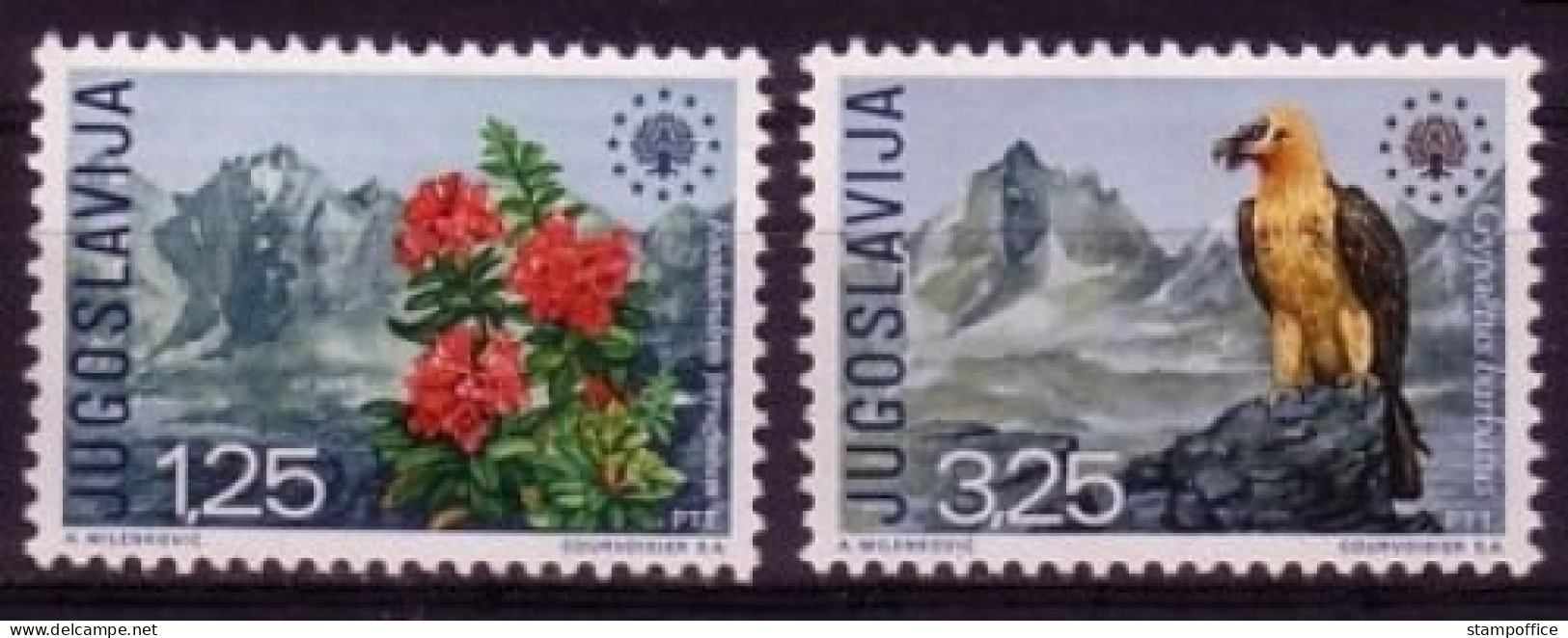 JUGOSLAWIEN 1406-1407 POSTFRISCH(MINT) EUROPÄISCHES NATURSCHUTZJAHR 1970 ALPENROSE BARTGEIER - Neufs